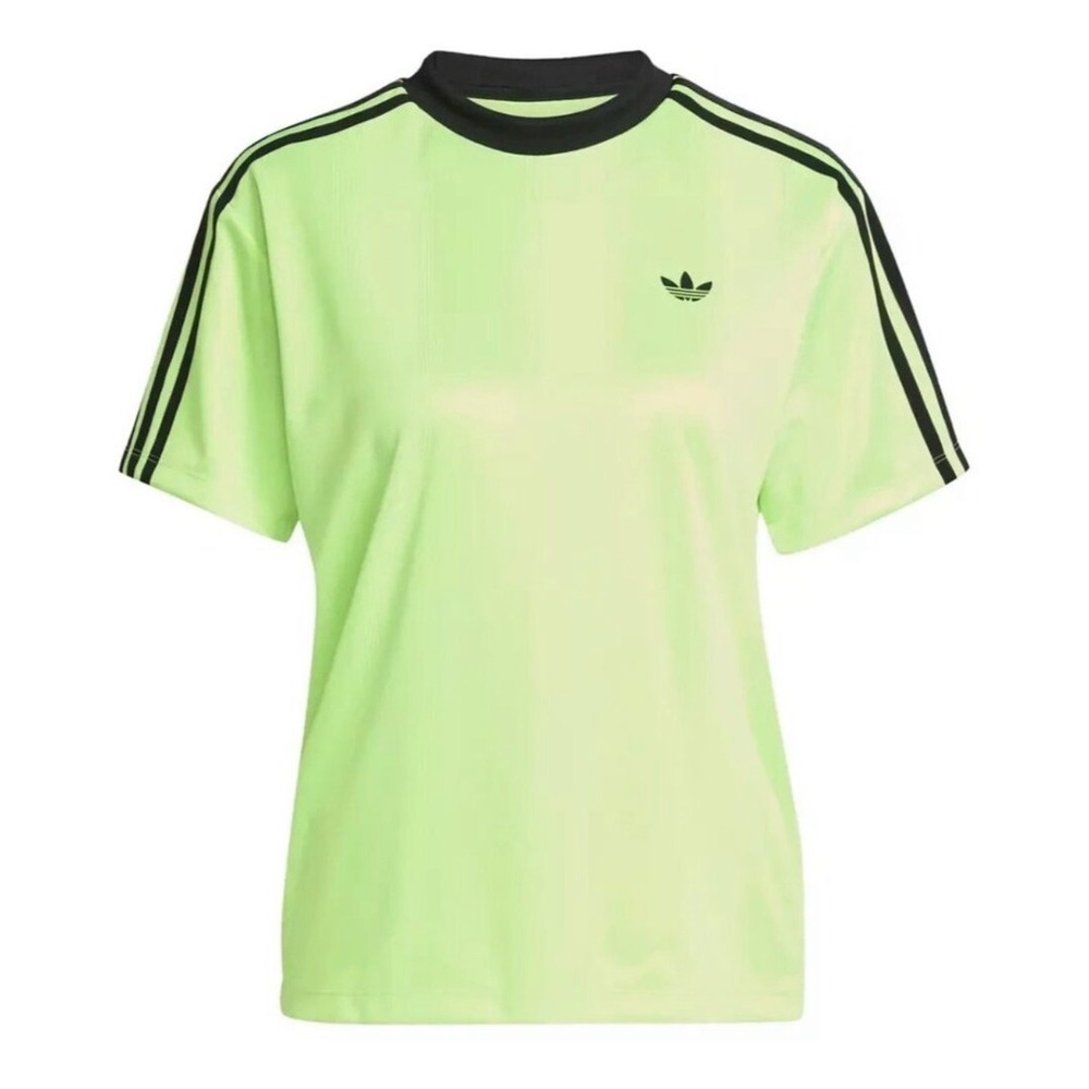 Adidas Originals Womens Jacquard Tee Signal Green Neon T-Shirt JV9643 XL NEW